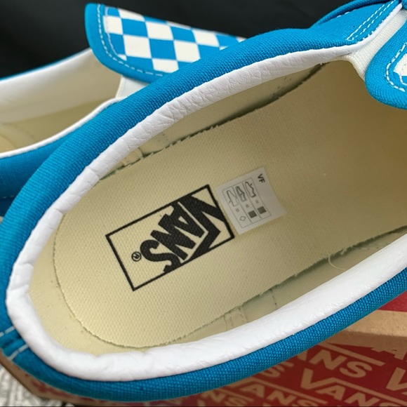 Van's Slip-on Delphinium Blue Checked Women’s - Picture 4 of 10